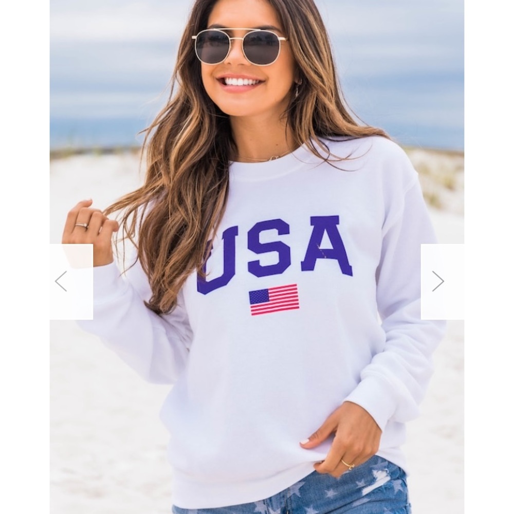 Pink Lily Athletic USA Flag Sweatshirt